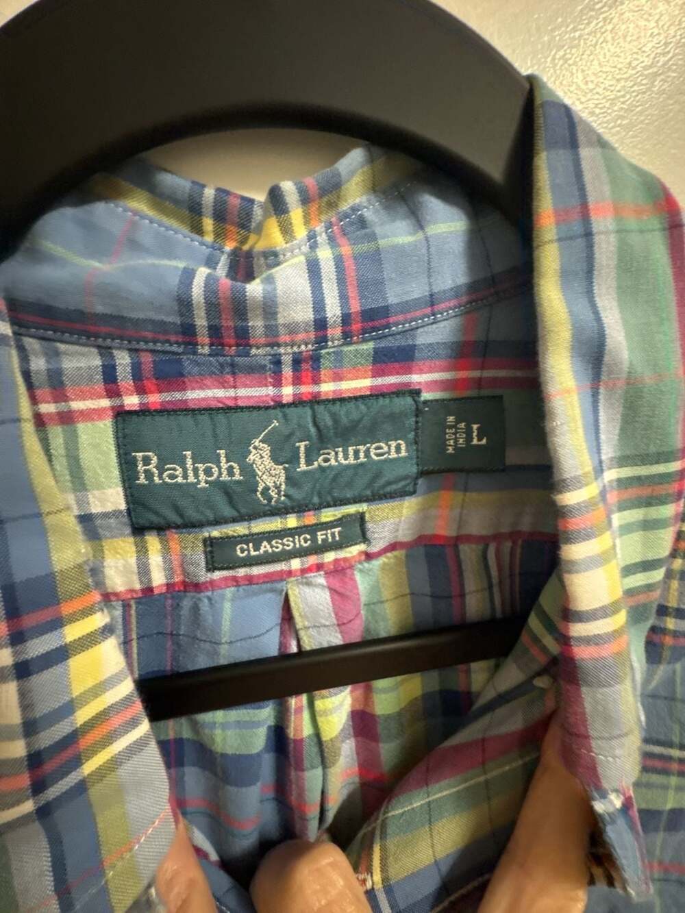 Ralph Lauren Classic Fit Plaid Mens Shirt Size L Multicolor - Picture 3 of 6